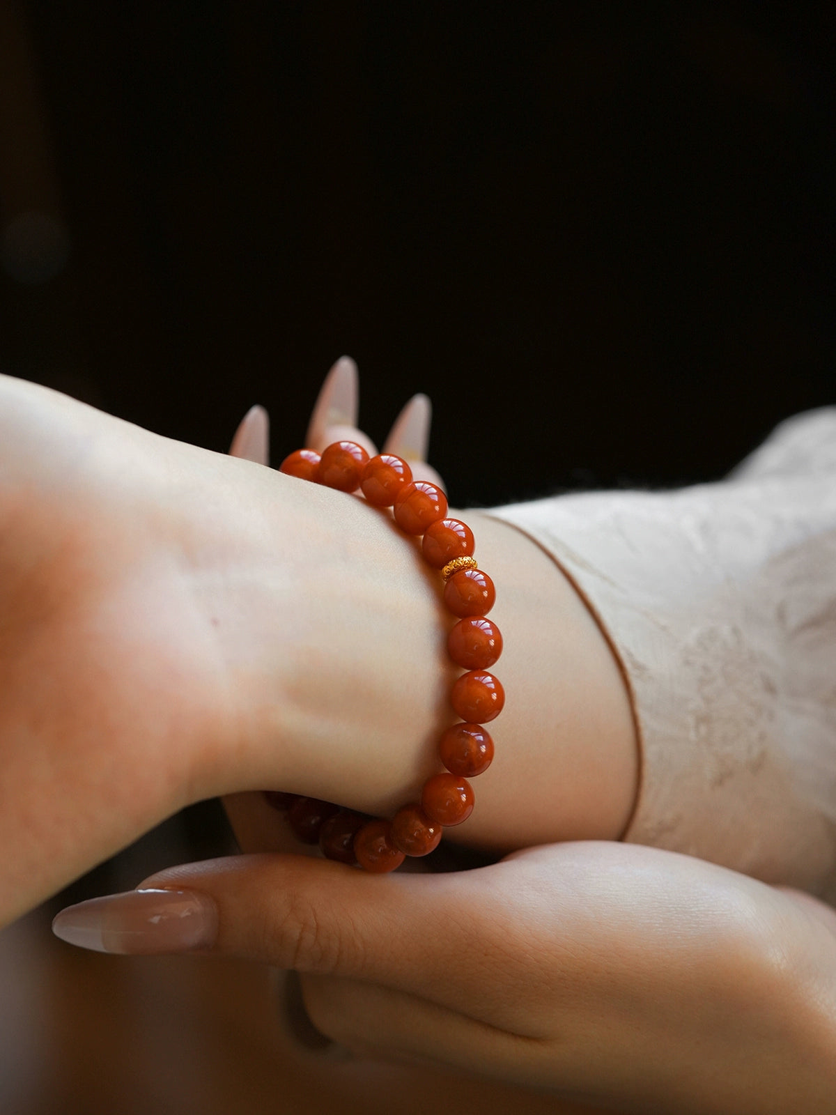 genuine natural southern red agate bracelet