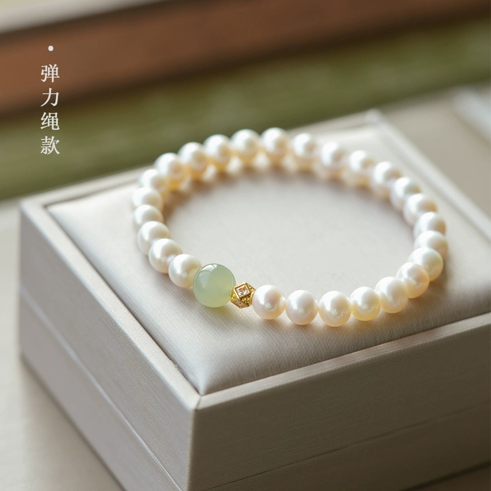 natural Hetian jade freshwater pearl bracelet