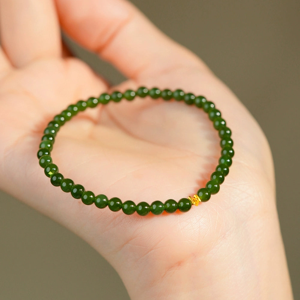 18K gold bracelet, green