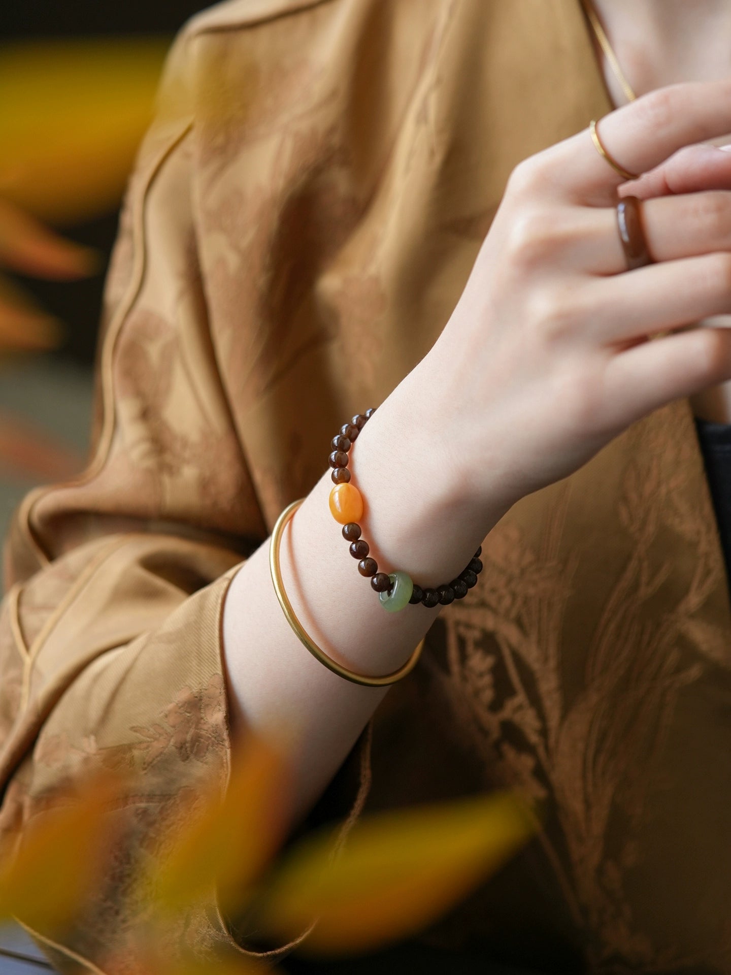 natural Hetian jade and end sugar jade bracelet