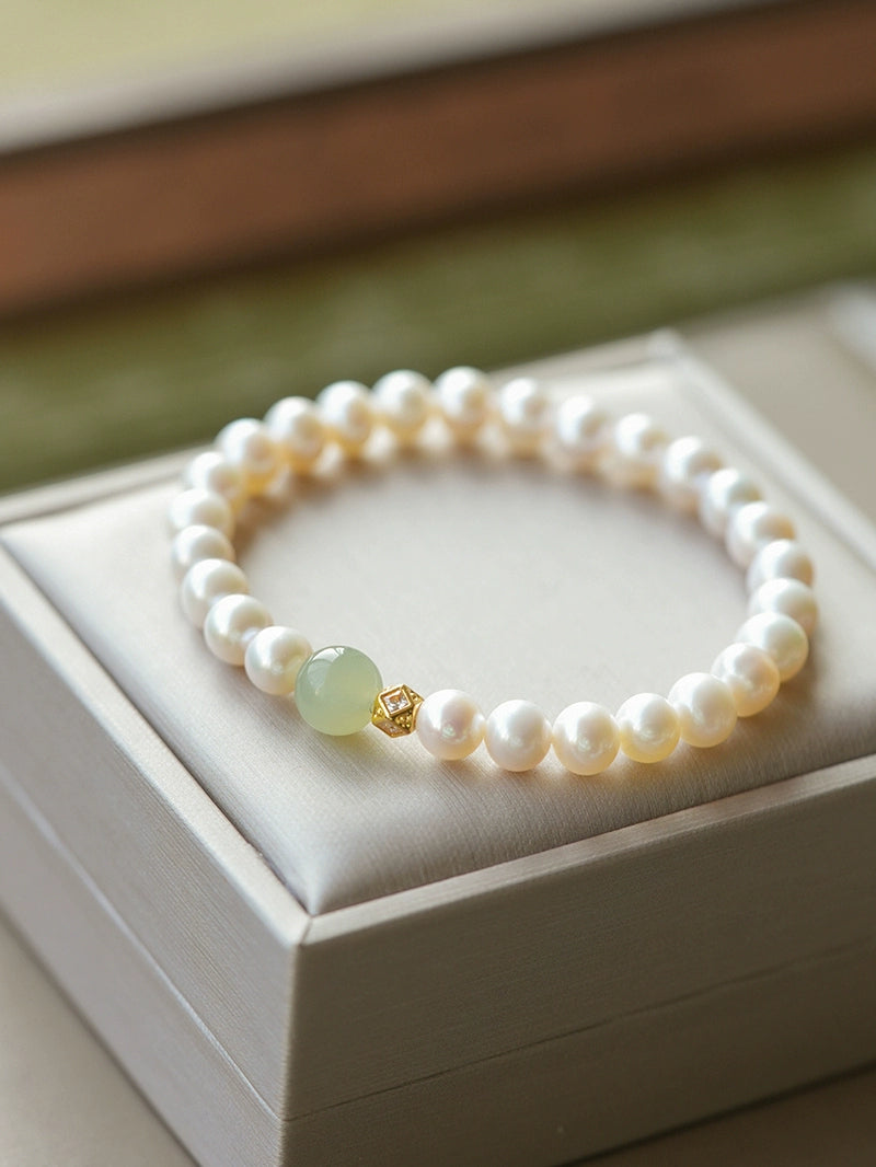 natural Hetian jade freshwater pearl bracelet