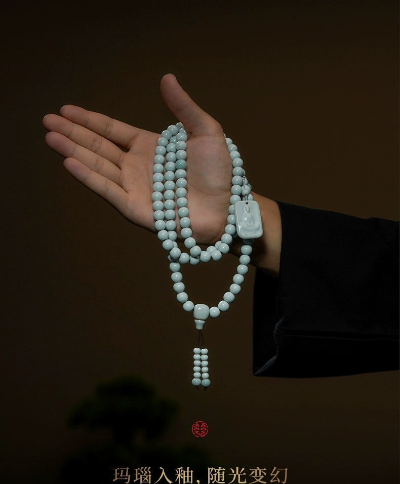 Benevolence and blessings, Ru kiln rosary, handheld bracelets