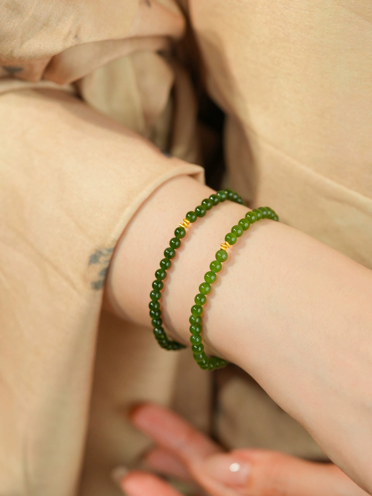 18K gold bracelet, green