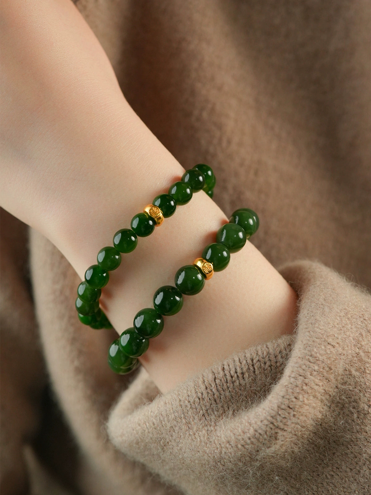 natural Hetian jade jasper spinach green bracelet
